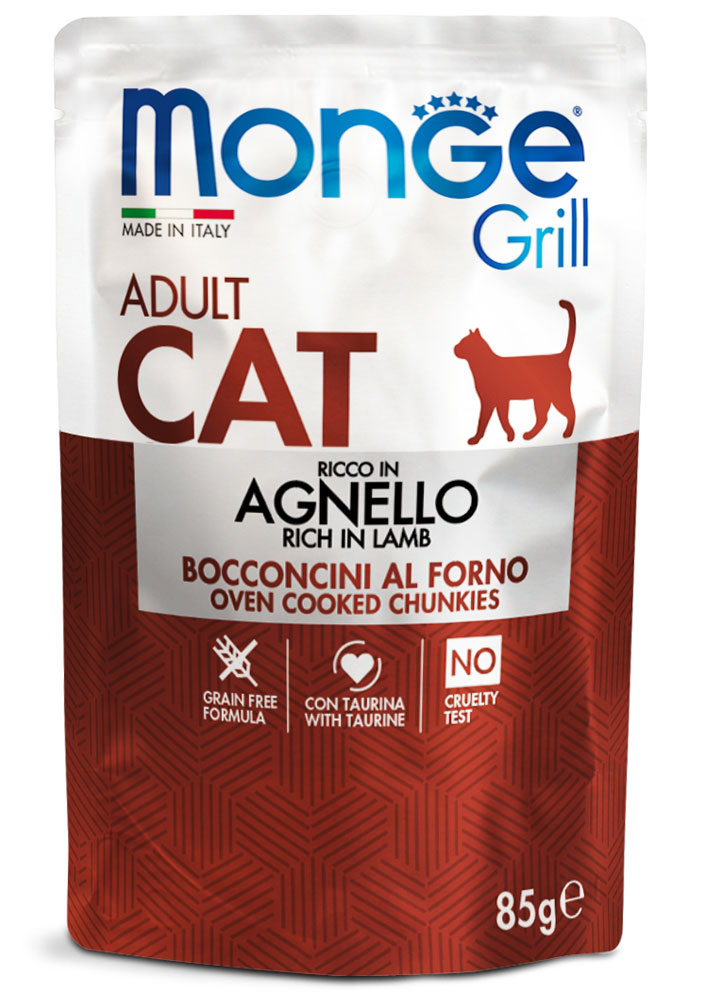 MONGE GRILL CAT ADULT BOCCONCINI AGNELLO (14pz)