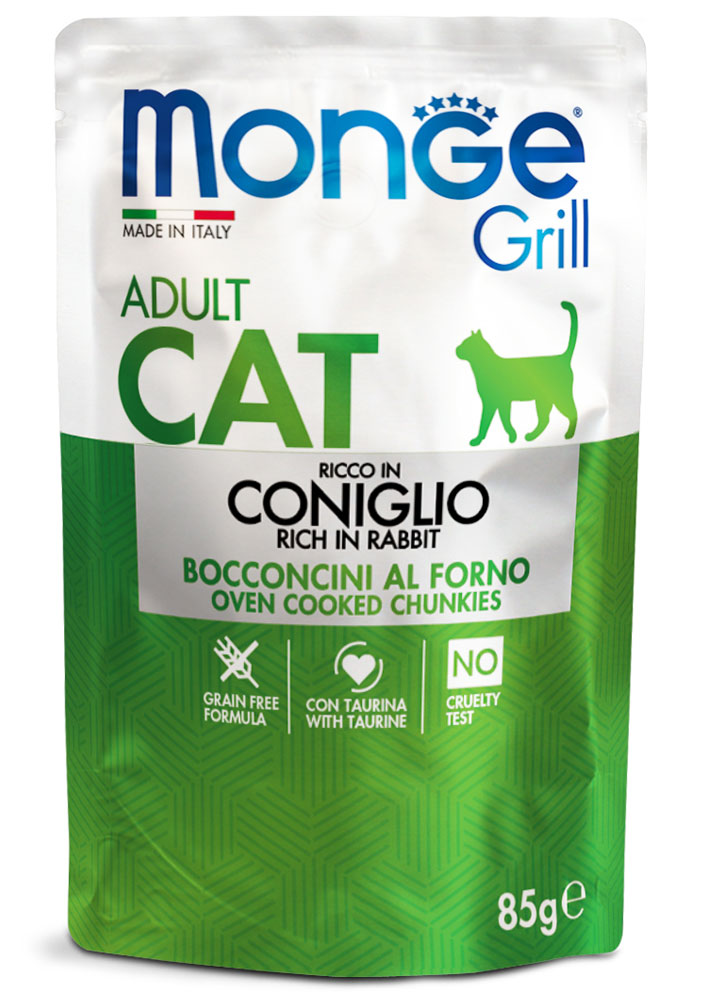 MONGE GRILL CAT ADULT BOCCONCINI CONIGLIO (14pz)