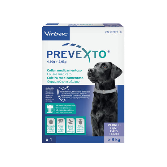 PREVEXTO COLLARE ANTIPARASSITARIO CANI 70cm +8kg
