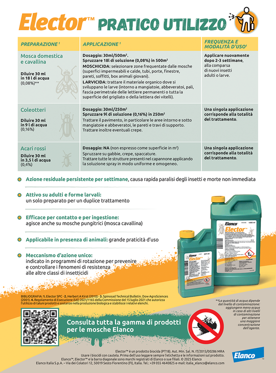 ELANCO ELECTOR 237ml - Protezione Efficace Contro le Mosche