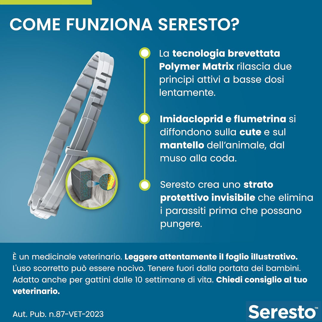 SERESTO GATTI - Contro pulci e zecche fino a 8 mesi