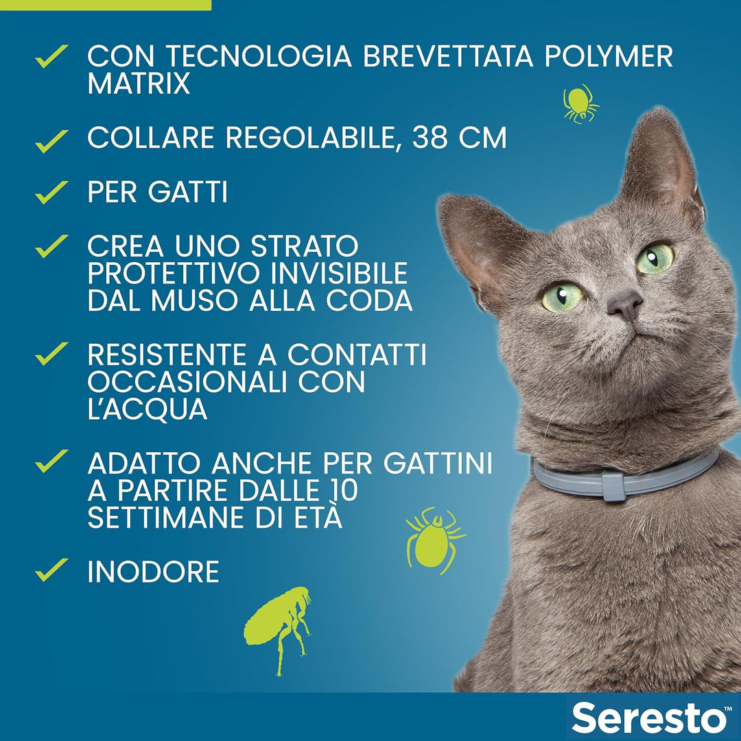 SERESTO GATTI - Contro pulci e zecche fino a 8 mesi