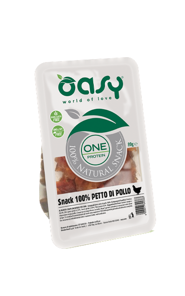 OASY SNACK DOG ONE PROTEIN 100% PETTO DI POLLO - Alimento complementare per cani
