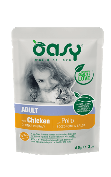 OASY ADULT CAT CON POLLO (12pz) - Alimento completo per gatti adulti