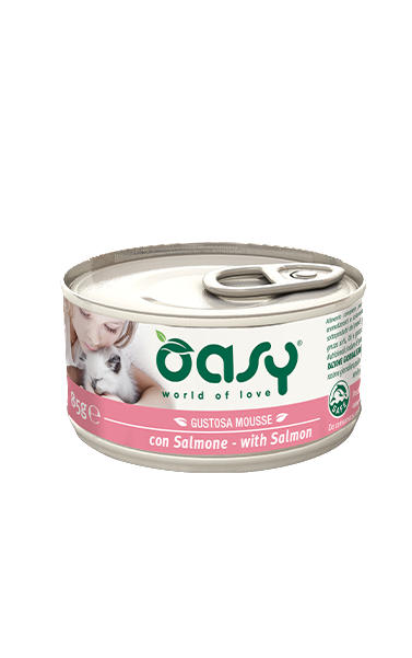 OASY WET CAT MOUSSE SALMONE (6pz) - Alimento completo per gatti adulti