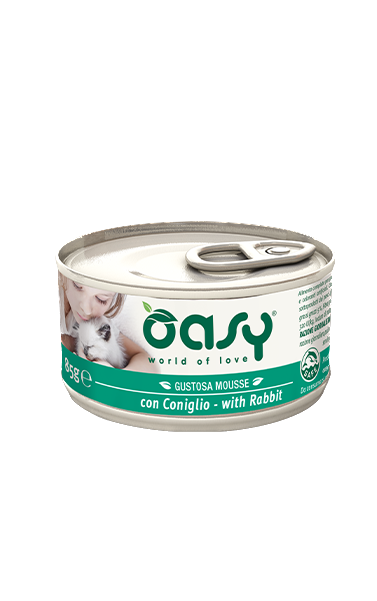 OASY WET CAT MOUSSE CONIGLIO (6pz) - Alimento completo per gatti adulti