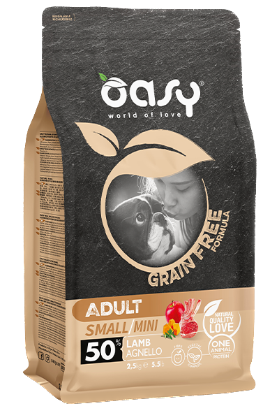 OASY GRAIN FREE ADULT SMALL AGNELLO - alimento completo per cani adulti di taglia piccola