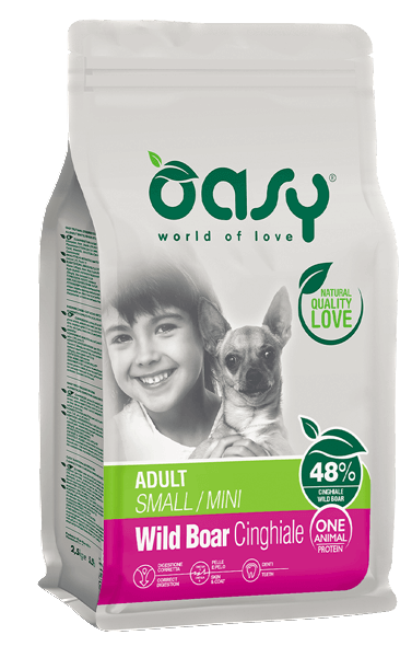 oasy dog one proteine small cinghiale cibo per cani secco adatto a cani di tagli piccola