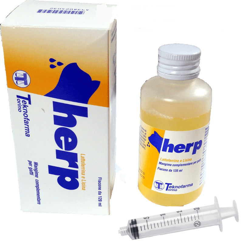 HERP 120 ml - Supporto contro le infezioni da herpes nei gatti - Sarda Zootecnica