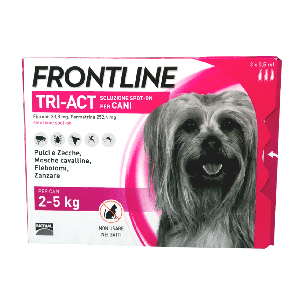 FRONTLINE TRI ACT 2-5 Kg (3 pipette) – Antiparassitario per cani di piccolissima taglia - Sarda Zootecnica