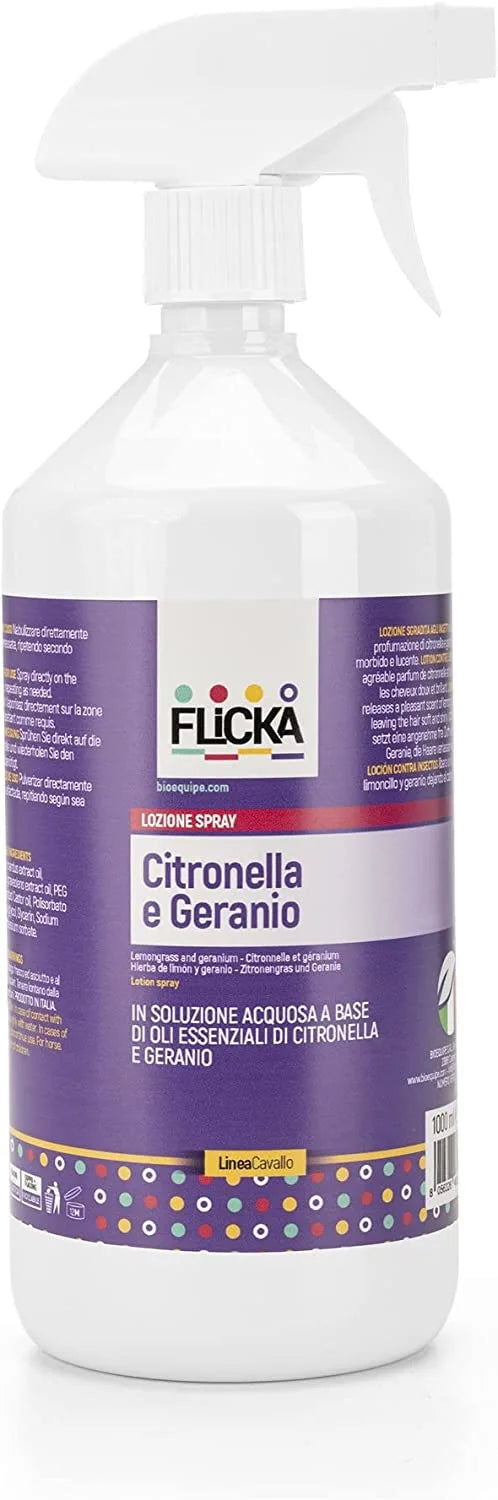 CITRONELLA E GERANIO SPRAY 1l - Pelo Lucido Per Il Tuo Cavallo