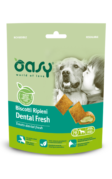 OASY BISCOTTI RIPIENI DENTAL FRESH (70gr) - Alimento complementare per cani adulti