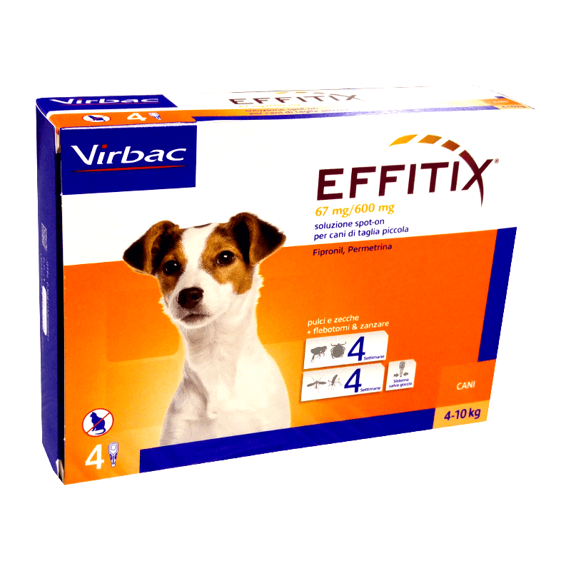 EFFITIX CANI 4-10 Kg (4 pipette) Utile contro pulci, zecche e flebotomi