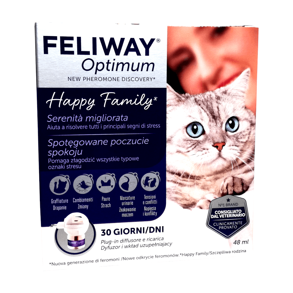 FELIWAY OPTIMUM (diffusore + ricarica 48 ml) – Supporto alle situazioni stressanti - Sarda Zootecnica