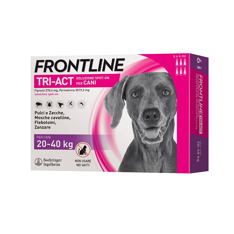 FRONTLINE TRI ACT 20-40 Kg (6 pipette) – Antiparassitario per cani di taglia grande