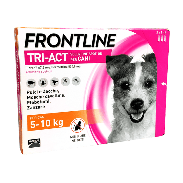 Frontline Tri Act 5-10 Kg (3 pipette) – Antiparassitario per cani