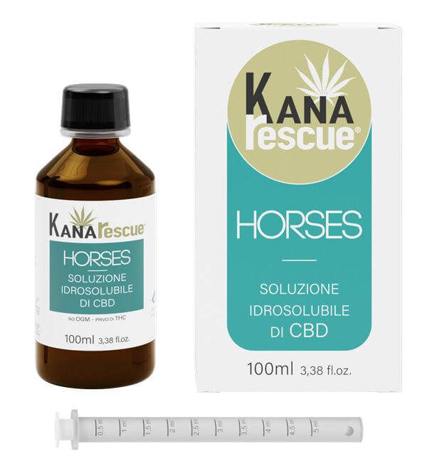 KANARESCUE HORSES 100 ml – Soluzione idrosolubile con estratto di canapa ad uso tecnico - Sarda Zootecnica