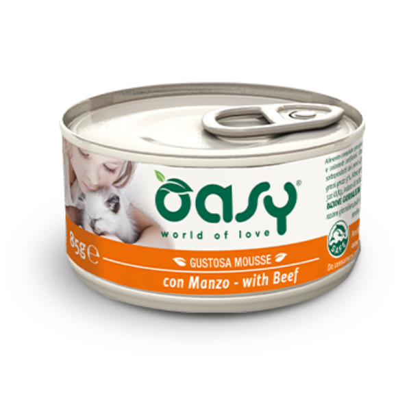 Mousse per gatti con manzo (oasy mousse cat manzo 85 g)