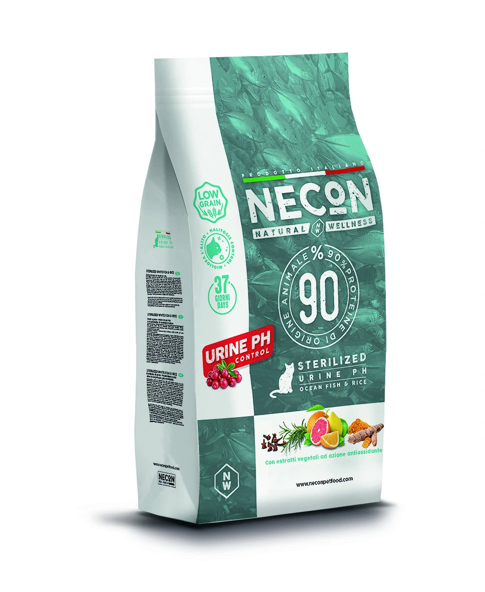 Necon sterilized urine ph ocean fish e rice a base di pesce utili per ila salute del tratto urinario dei gatti seterilizzati