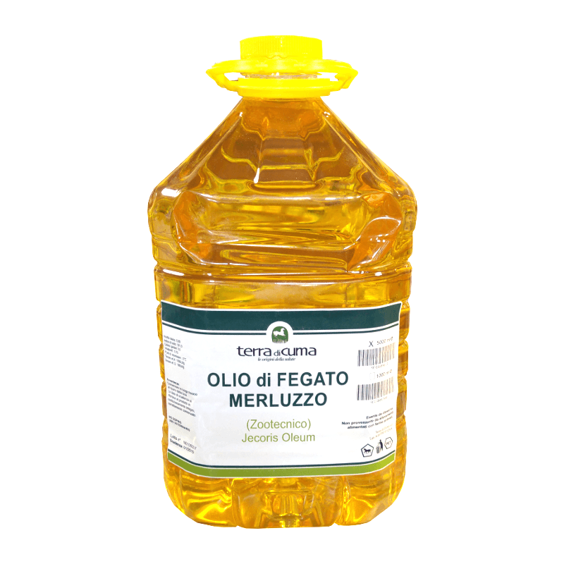 OLIO DI FEGATO DI MERLUZZO  5 lt – Integratore completo per animali - Sarda Zootecnica