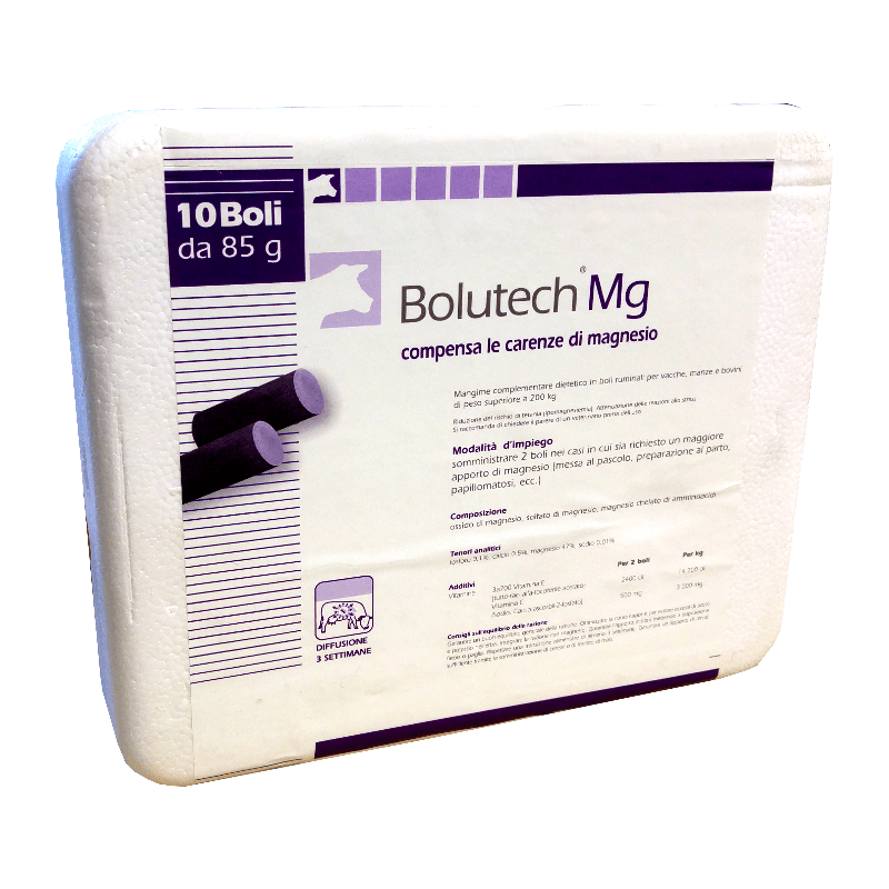 BOLUTECH MG ( 10 boli da 85gr) - Integratore dietetico in boli ruminali per vacche e manze - Sarda Zootecnica