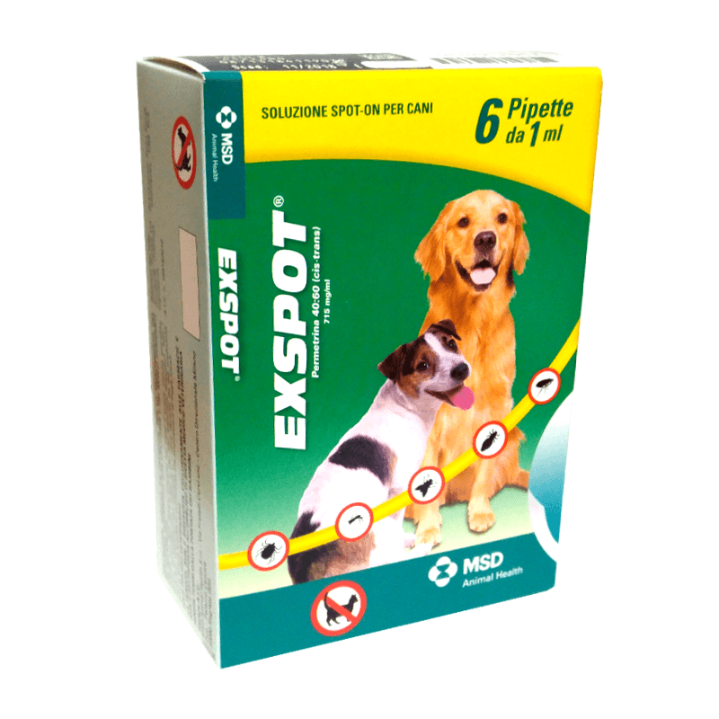 EXSPOT (6 pipette da 1 ml) – Antiparassitario per cani da 2,5 Kg a 40 Kg - Sarda Zootecnica