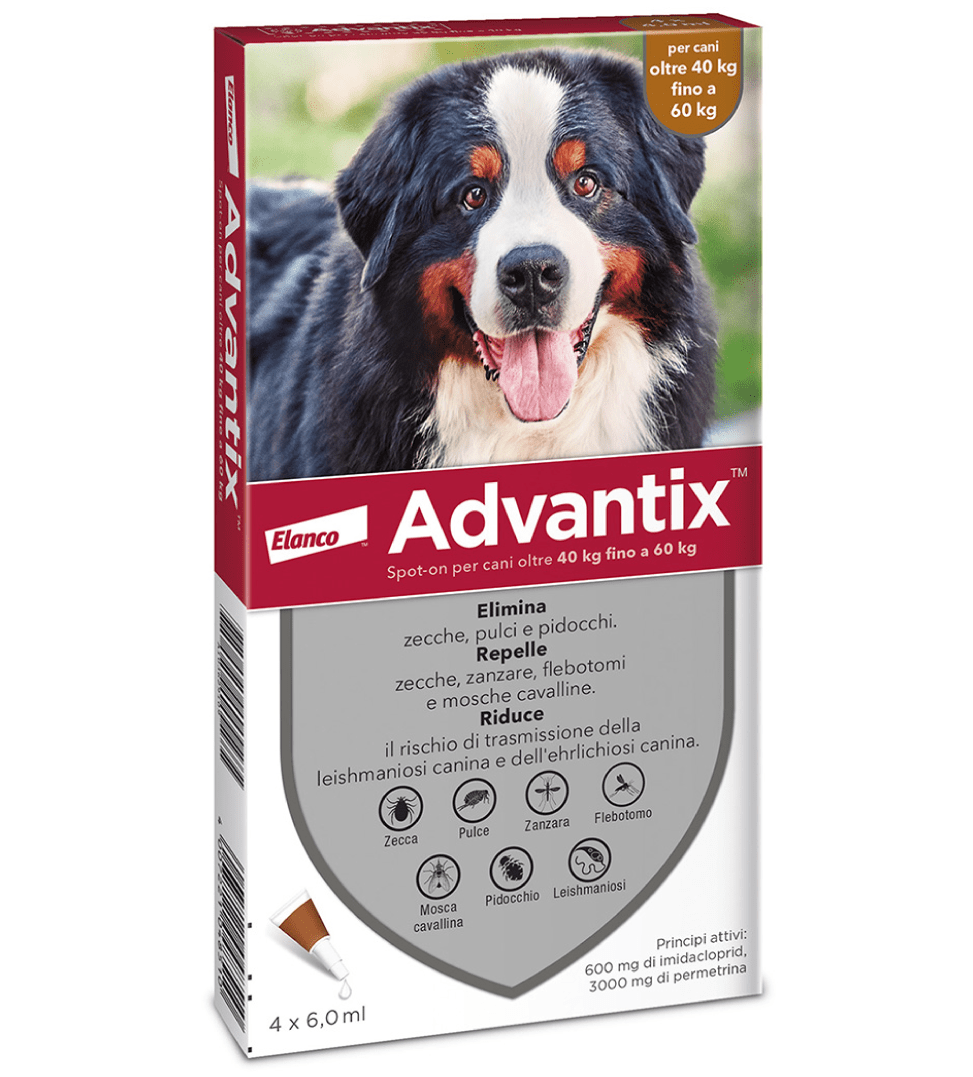 ADVANTIX 40-60 Kg – 4 pipette – Antiparassitario per cani - Sarda Zootecnica