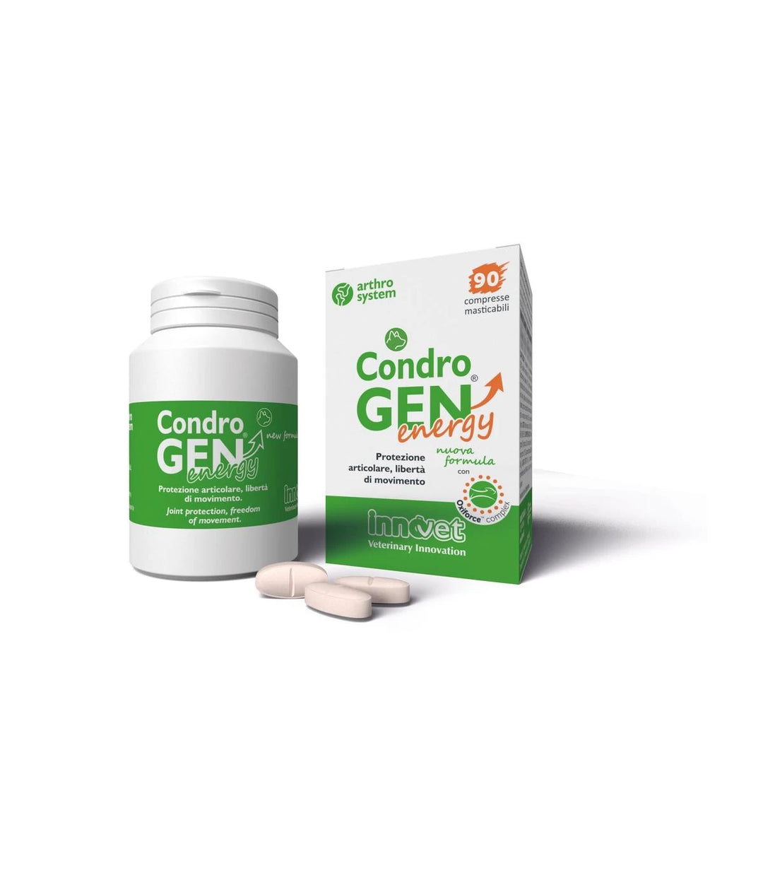 Condrogen Energy, integratore alimentare in compresse per cani. Protegge articolazioni e rafforza sviluppo muscolare. 90 compresse. - Sarda Zootecnica