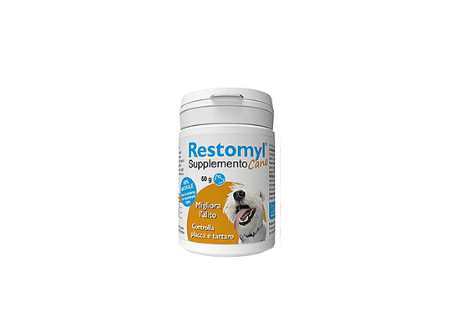 RESTOMYL SUPPLEMENTO CANE ( 60gr) - Combatte la placca e il tartaro - Sarda Zootecnica